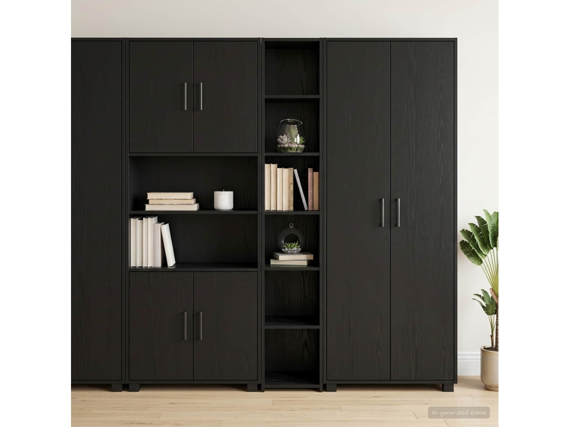 Vidaxl Buffê Carvalho Preto 30 X 41 X 185 Cm Derivados De Madeira