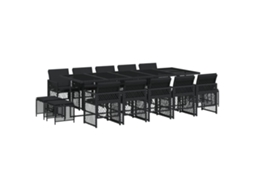 Garden Dining Set, Garden Dining Sets Vidaxl Preto Rattan / Vime (n/a)