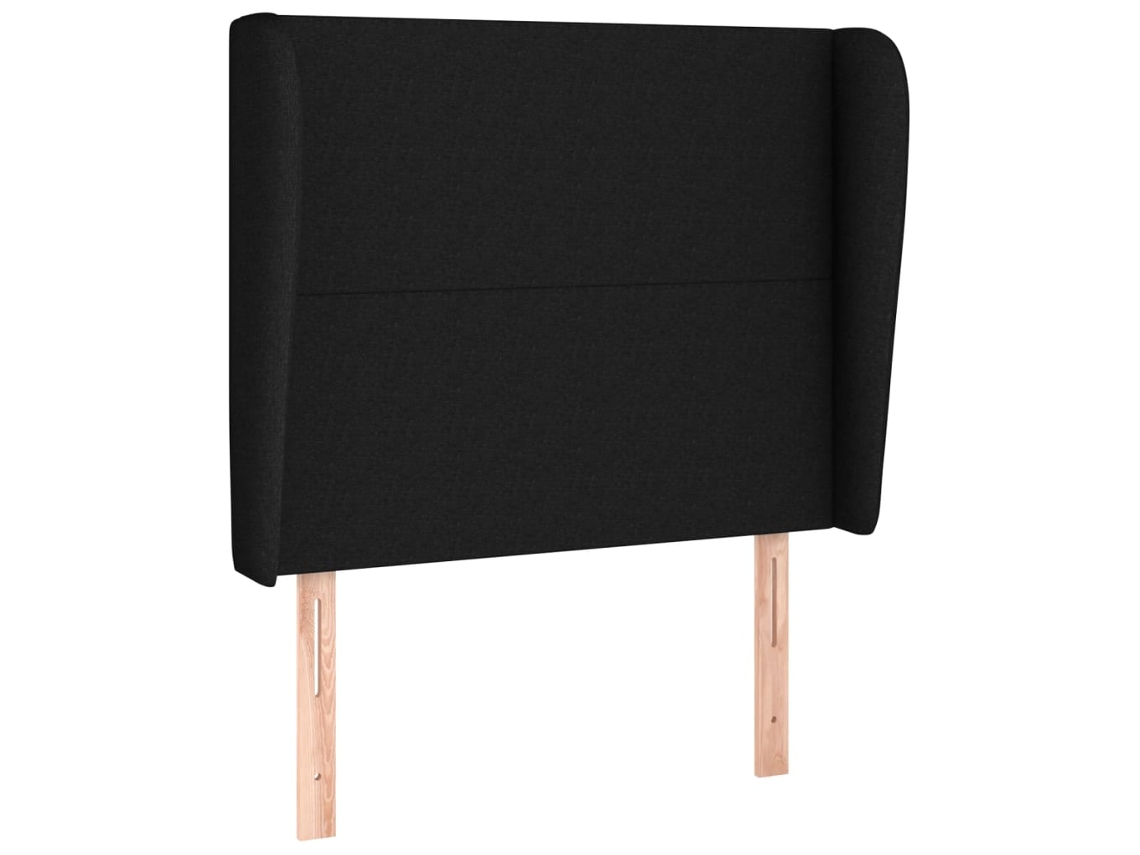Cabeceira de Cama com Abas Tecido Preto MAISON EXCLUSIVE (83x23x118 cm)