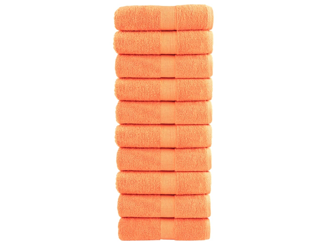 Vidaxl Toalhas De Bidé Premium Solund 10 Pcs 30x50 Cm 600 Gsm Laranja