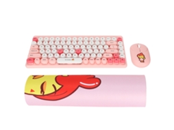 Conjunto de teclado e mouse sem fio LAXISCREED (2.4g, teclas punk, ergonômico)