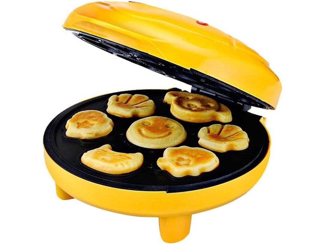2026-hervidor De Waffles Mini Animal, 7 Formas Especiales, Apagado Automático, Antiadherente, Amarillo
