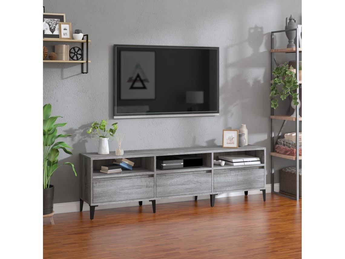 Vidaxl Móvel De Tv 150x30x44,5 Cm Derivados De Madeira Cinzento Sonoma