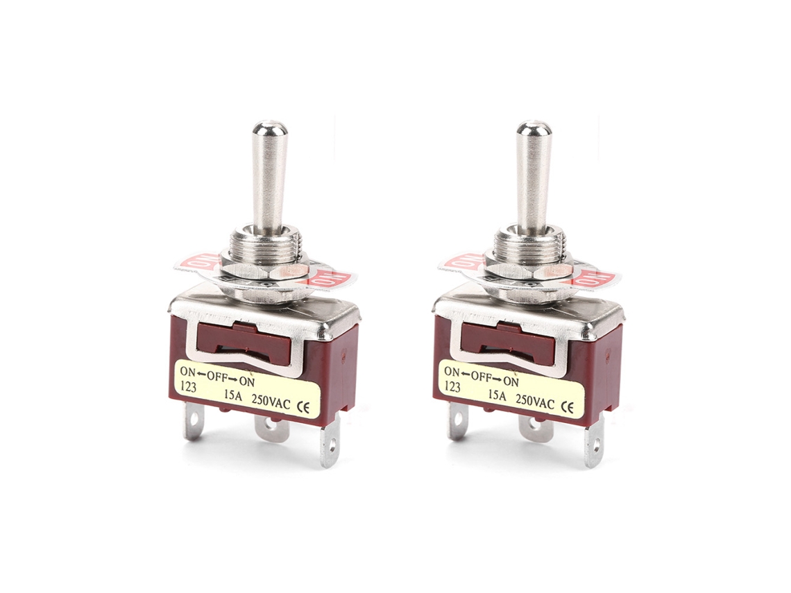 2pcs Interruptor de Palanca Momentâneo 12mm 3 Pines 3 Posições S/MARCA