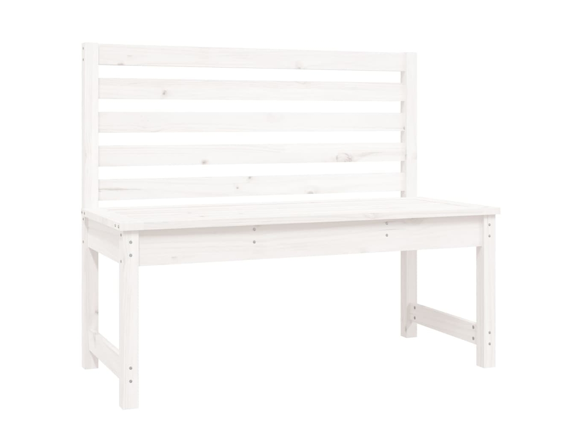 Garden Bench, Garden Benches Vidaxl Branco Madeira De Pinho (109 X 48 X 91.5 Cm)