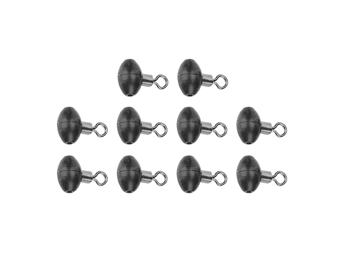 10pcs Engate Deslizante de Pesca Preto