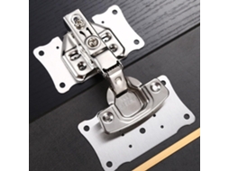 Kit De Reparo Dobradiças Aço Inoxidável Para Armários – Conjunto Com 4-placas Fixação Portas E 24-parafusos Cozinha