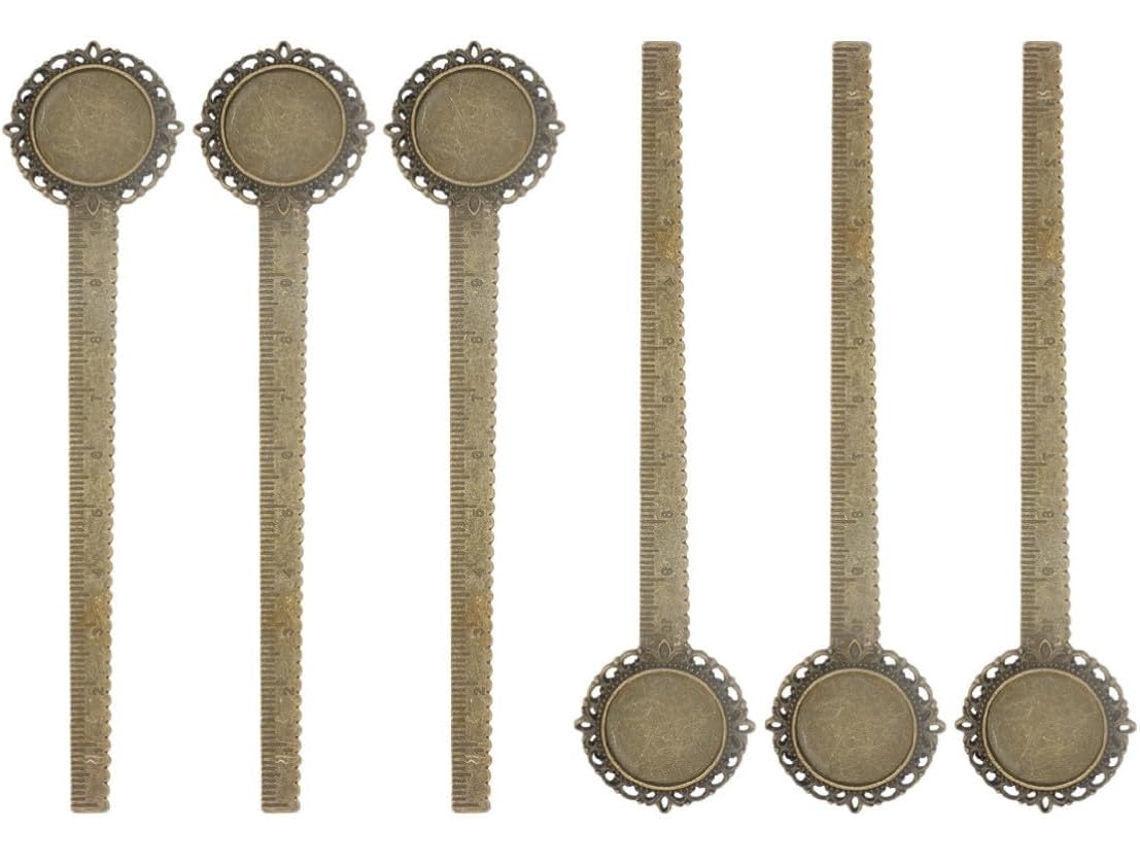 Régua de metal retrô Aboofan para caligrafia e desenho, ferramenta de aprendizado multifuncional, 10 peças.