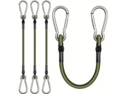 Conjunto De 4 Cordas Elásticas Com Mosquetões, 30 Cm De Elásticos Flexíveis Para Camping, Bagagem