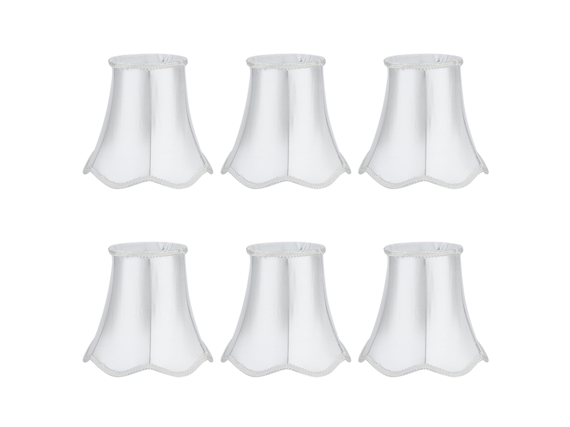 6pcs Capa de Lâmpada de Parede Lustre Abajur Branco E14 Metal Tecido Moderno Europeu S/MARCA