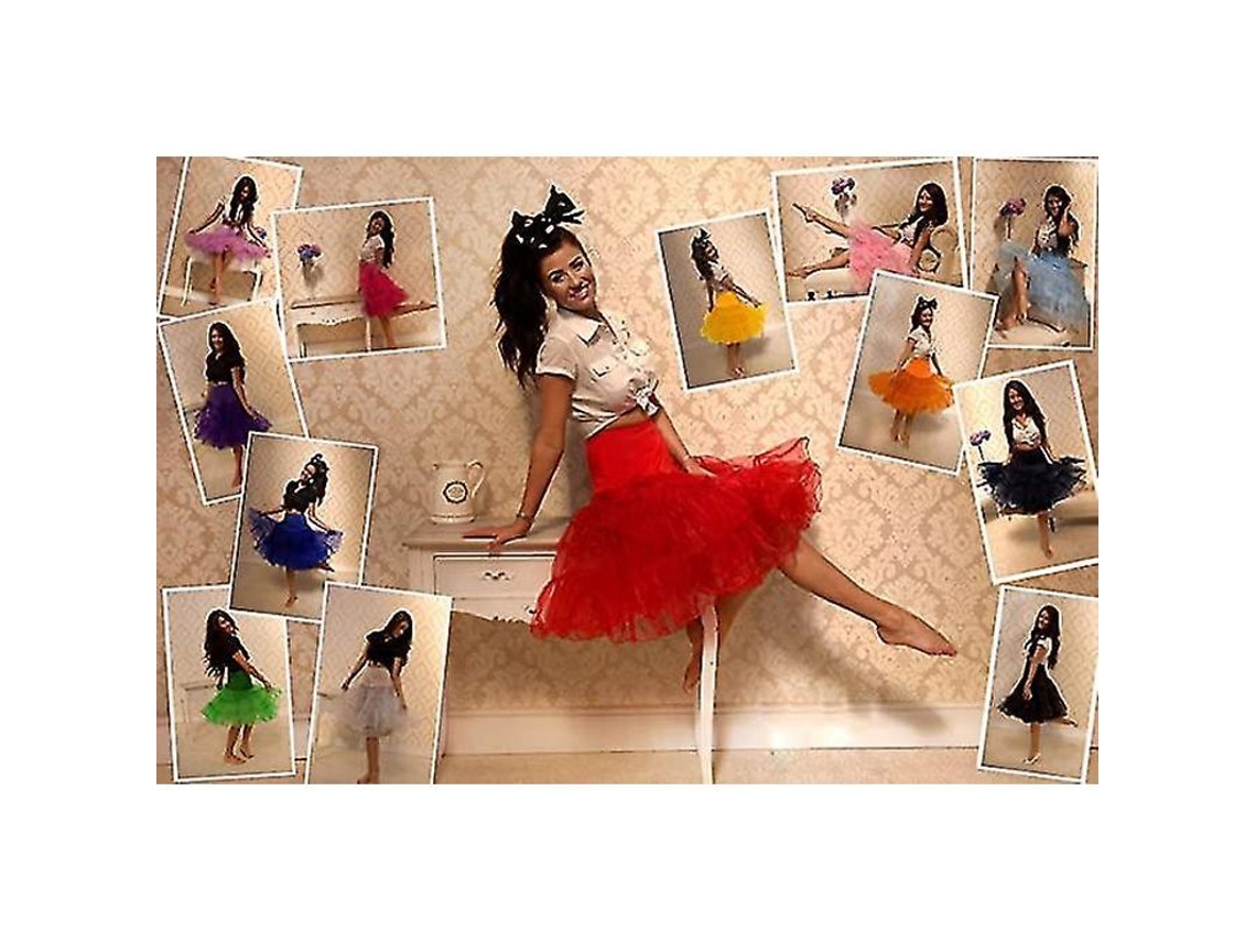 2026 falda Petticoat Vintage Rockabilly Anos 50 para Mulher com Volume e Tecido Organza de Qualidade