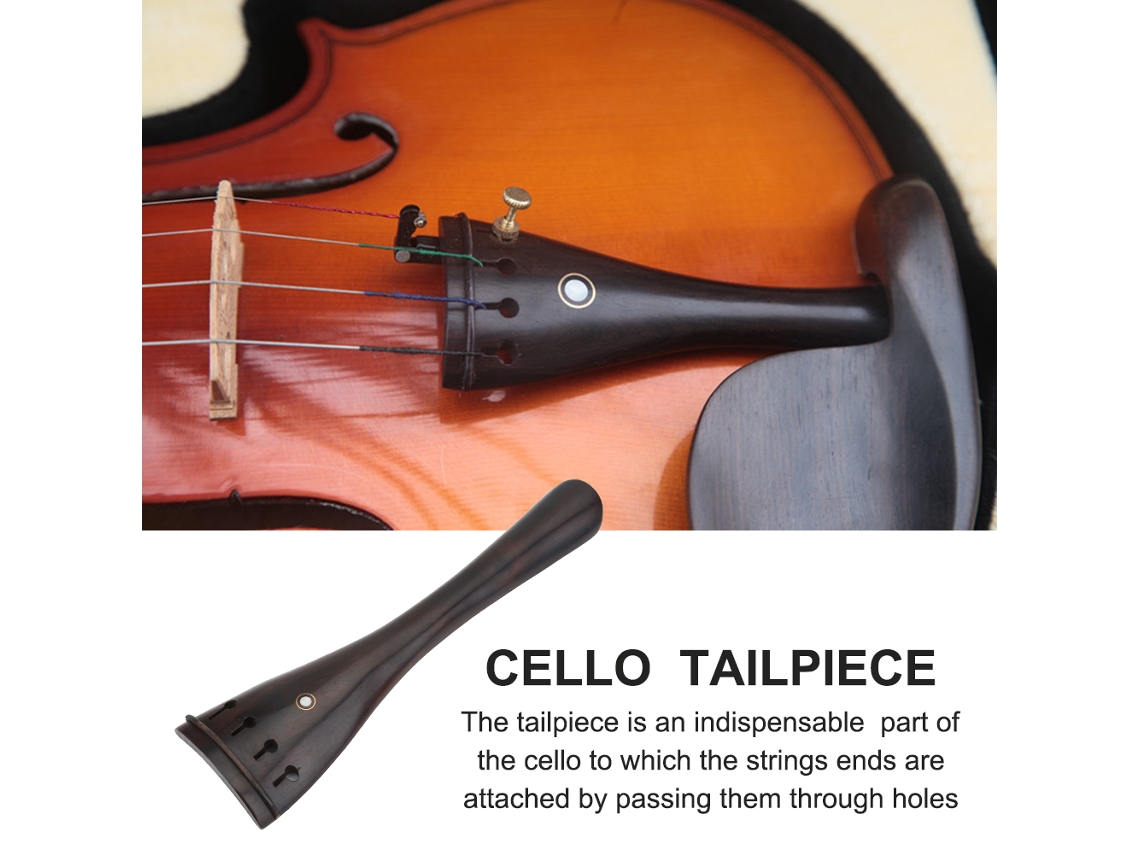 Estandarte de Violoncelo em Ébano, Acessórios para Instrumentos Musicais para Violoncelo 3/4 e 4/4 AQUAFORGE