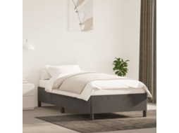 Vidaxl Estrutura de Cama Sem Colchão 100x200 Cm Veludo Cinzento escuro