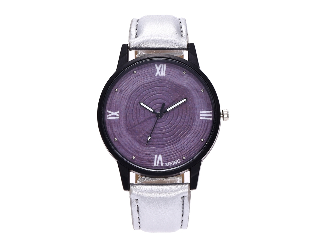 Reloj De Cuarzo Unisex Con Correa De Cuero Pu, Dial Numérico, Casual (plata)