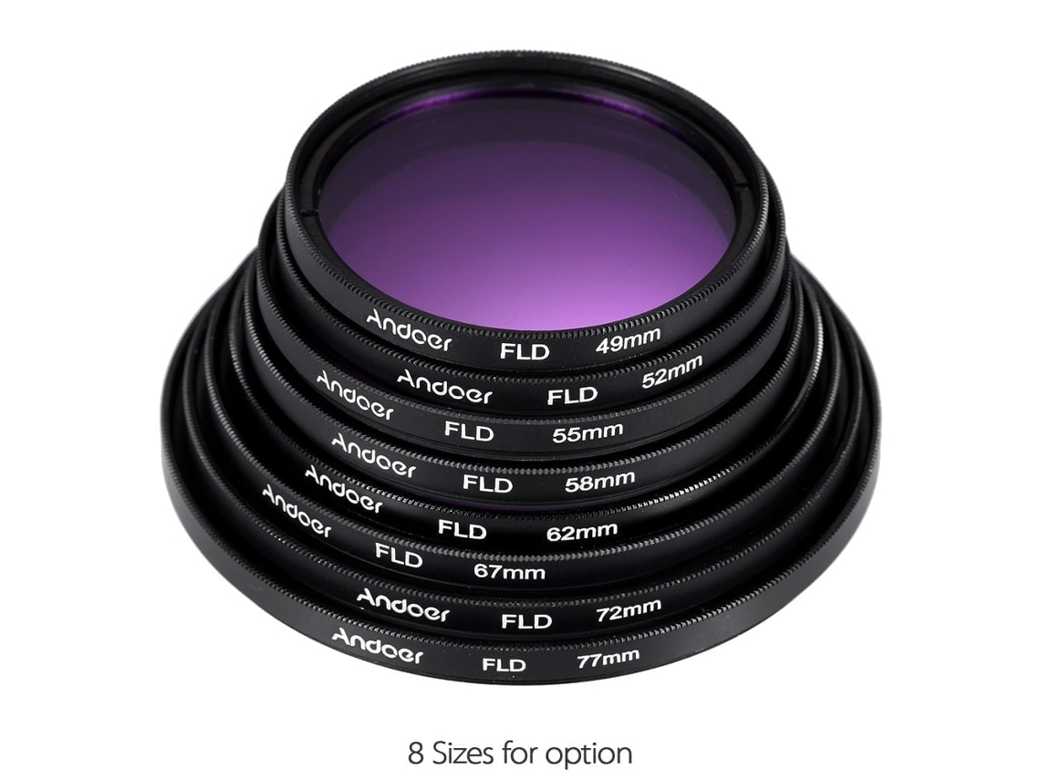 2026 kit de Filtros 72mm Andoer: Uv, Cpl, Fld, Nd2/4/8 + Parasóis para Câmera