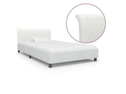 Estrutura De Cama 90x200 Cm Couro Artificial Branco