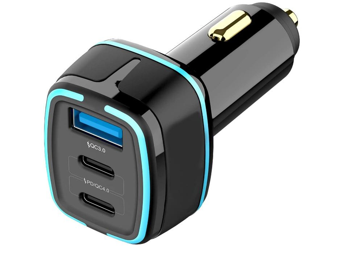 Carregador Carro Yizhood 105 115w Type C Qc3.0 Pd4.0 3x Usb Preto