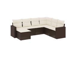 Garden Sofa Set, Garden Sofa Sets Vidaxl Marrom Rattan / Vime (n/a)