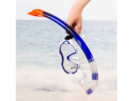 AQUA SPORT Set Óculos de Mergulho C/Visão 150º e Snorkel para Crianças Azul