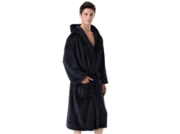 2026 bata de Banho com Capuz para Homens de Pelúcia Longa Roupa de Noite