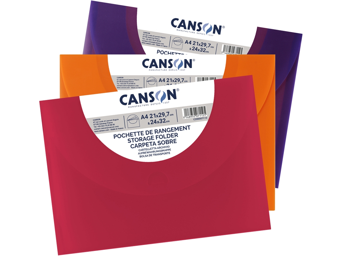 Pasta de Desenho CANSON 370 X 470 Mm Cores Brilhantes
