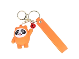 Primerox chaveiro Mascote Olimpíadas Inverno 2022 Panda Silicone Fofo Laranja para Bolsa