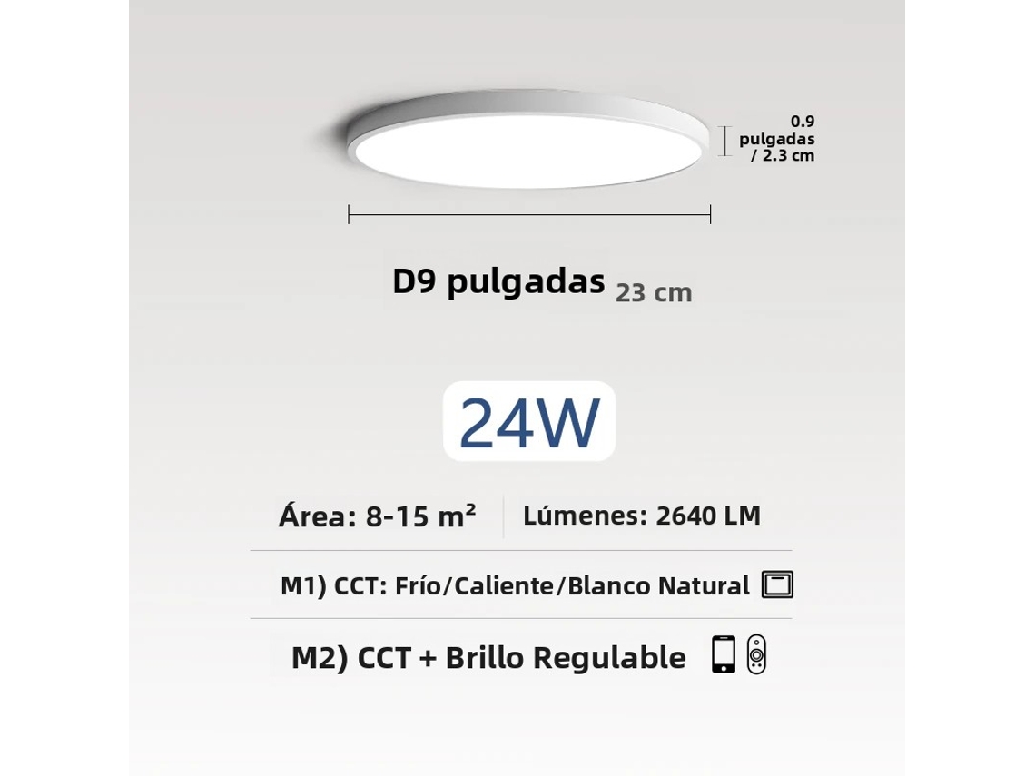 Luminária De Teto Led Inteligente (branca, 9 Polegadas, 24 W), Controlável Remotamente Por Aplicativo.