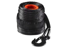 Corda de Guincho 9,5 Mm X 25,9 M Cabo Sintético com Resistência À Ruptura 117,9 Kn Bainha Protetora, Gancho Forjado, Correia Tração para Suv