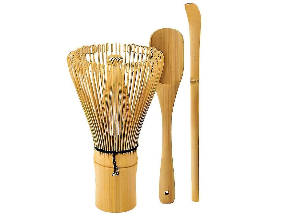 Whisk E Colher De Matcha Tradicional Em Bambú Japonês Autêntico Para Chá Matcha