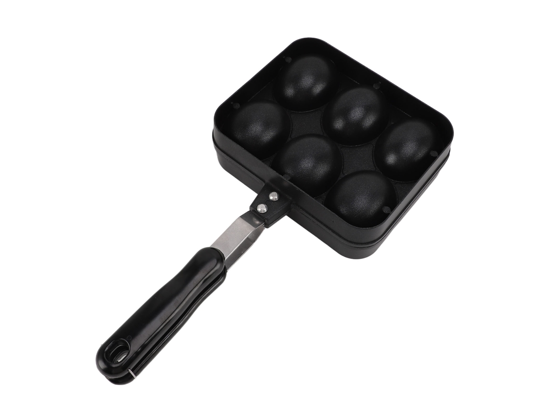 Panela Para Grelhar Takoyaki De Dois Lados Com 6 Furos Antiaderente Para Grelhar Takoyaki, Ferramenta Para Cozinhar Bolos E Bolos, Preta