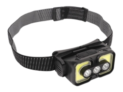 Farol Led Recarregável Farol Cob Com Holofote E Display De Energia Cinto De Cabeçote Elástico Para Manutenção Noturna Preto Yunzii