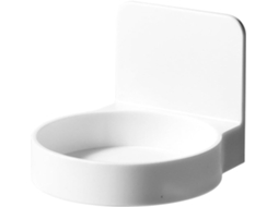 Suporte De Parede Branco Com Compartimento Removível Em Abs Para Artigos Higiene Pessoal