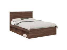 Conjunto 1 Estrutura De Cama Moderna Vidaxl Castanho Derivados De Madeira (140 X 200 Cm)