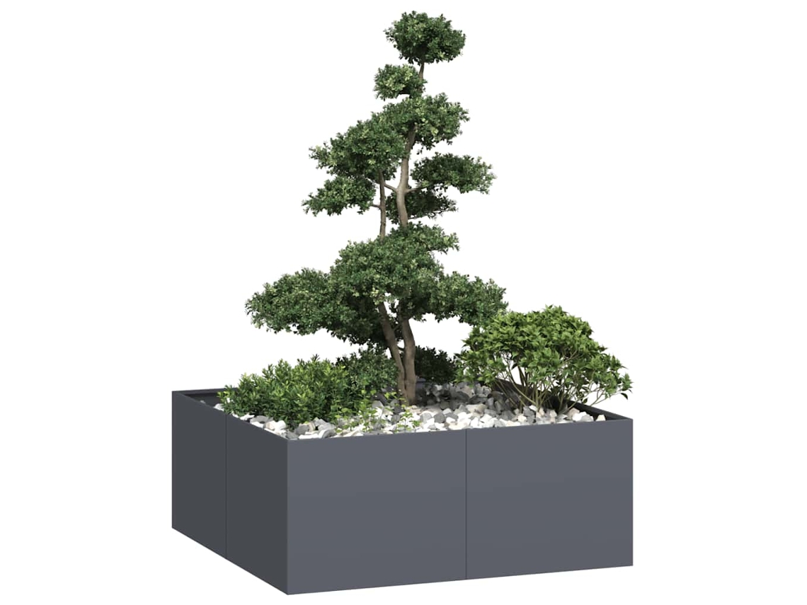 Vidaxl Vaso Floreira 100x100x40 Cm Aço Antracite