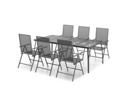 Maison Exclusive - 7 Pcs Conjunto De Jantar Para Jardim Aço Antracite