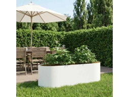 Vidaxl Cama De Jardim Elevada Branco 140 X 40 X 40 Cm Aço