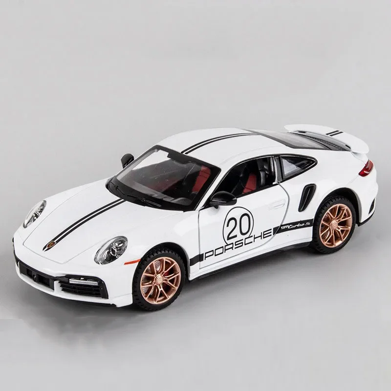 (turbos Branco) 1:24 - Miniatura De Carro Em Metal Fundido - Simulação De Som E Luz
