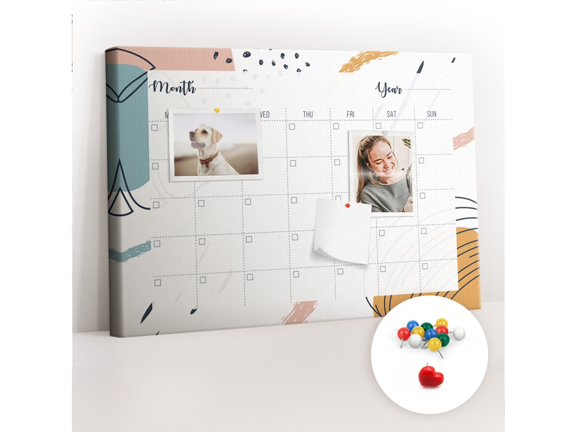 Quadro De Cortiça Com Impressão Organizador De Negócios Para A Sala De Estar Espelharte (60x40 Cm)