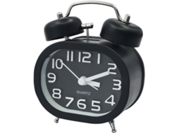 Despertador Analógico Retro C Sino E Preto Luz Noturna