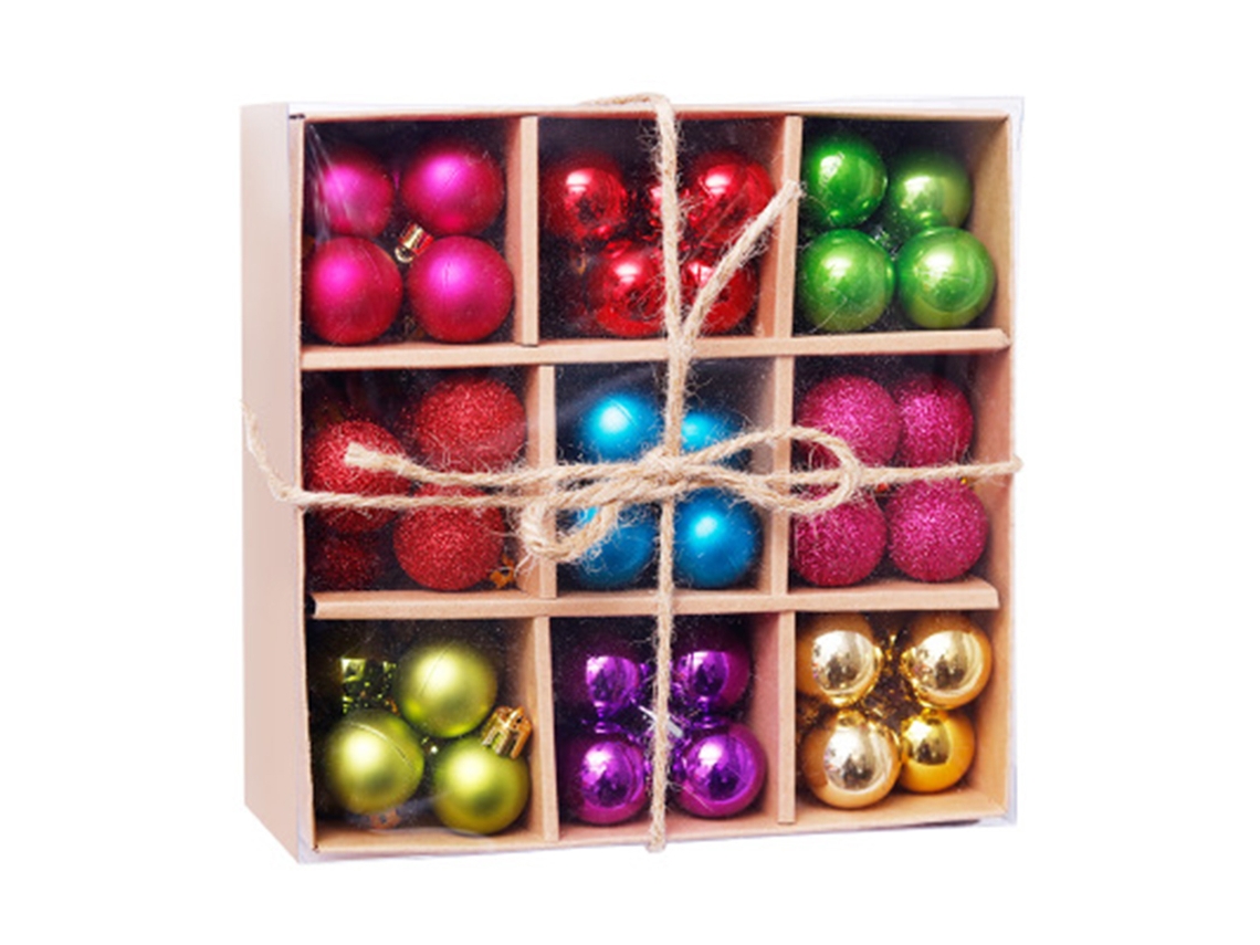 Laxiscreed Kit De Bolas De Natal De 3cm, 99 Peças Coloridas Em Caixa Pequena
