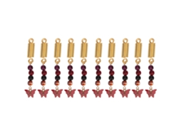 2026 10 peças DIY Pingentes de cabelo Borboleta de metal amarela com pérolas para tranças Acessórios de cabelo