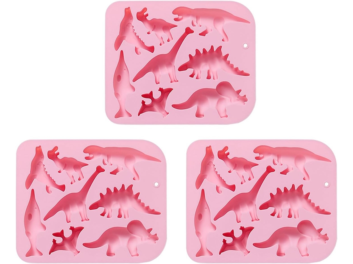 Conjunto De 3 Formas De Silicone Para Bolo Com Tema De Dinossauro