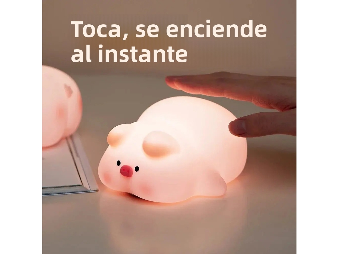 (porquinho) Luminária Noturna De Silicone Com Led E Sensor De Toque