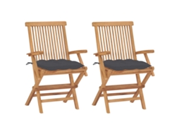 Folding Chair, Folding Chairs Vidaxl Antracite Teca (n/a)