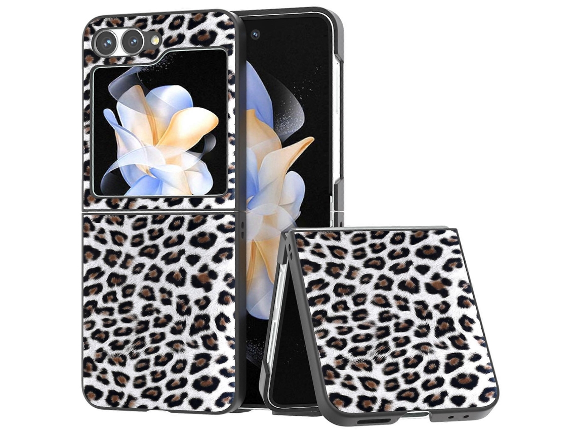 Capa De Celular Com Moldura Preta E Cobertura Total De Leopardo