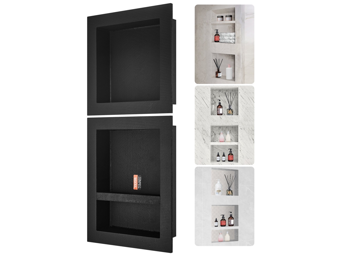 VEVOR Duche Nicho 41X41 e 50 8 Cm Prateleira Tripla Inserível para Chuveiro de Parede e Banheiro