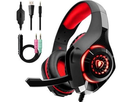 Fone de ouvido para jogos PS4 Xbox One jogadores com microfone cancelamento ruído Lâmpada LED estéreo graves Micr YIKXIULF