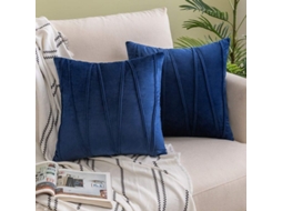2026-funda De Almofada De Veludo Listrado Decorativa 2 Peças 45x45cm Azul Marinho Para Sofá Cama Auto Sala