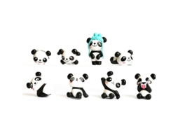 8 Peças (1 Conjunto) Figuras De Pandas Bonitos, Decoração De Bolo Brinquedos