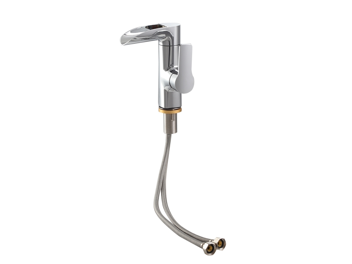 Torneira de Pia de Banheiro Rotativa para Lavabo com Rosca G1/2 em Cobre e Aço Inoxidável 304 com S/MARCA